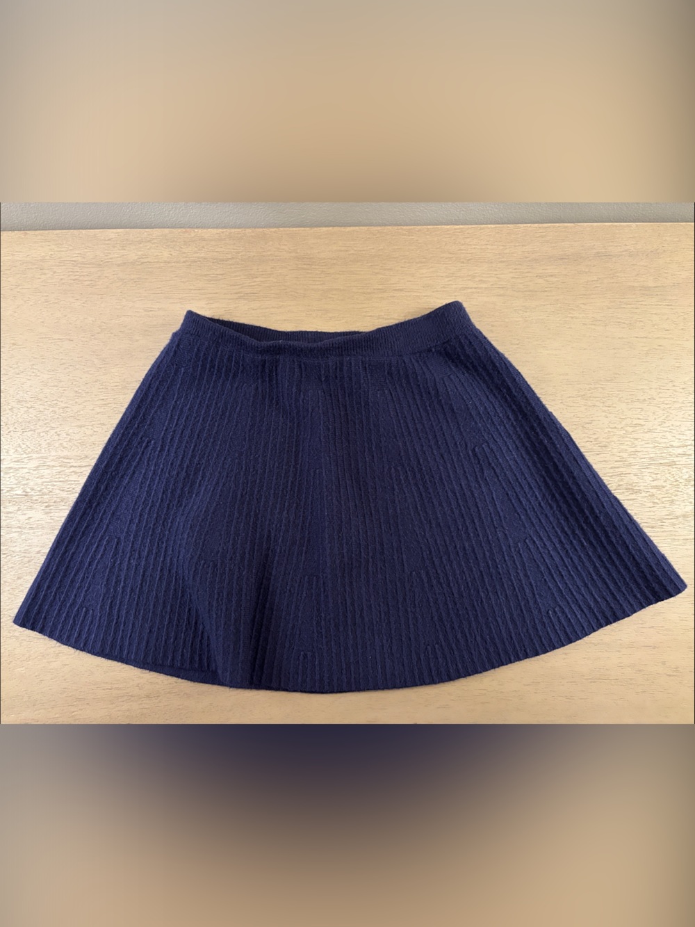 Janie and Jack Navy Ribbed Knit A-Line Skirt